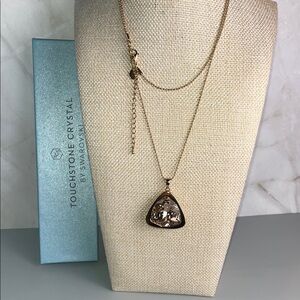 Touchstone by Swarovski Pink Crystal Pendant Rose Gold Tone Necklace IOB